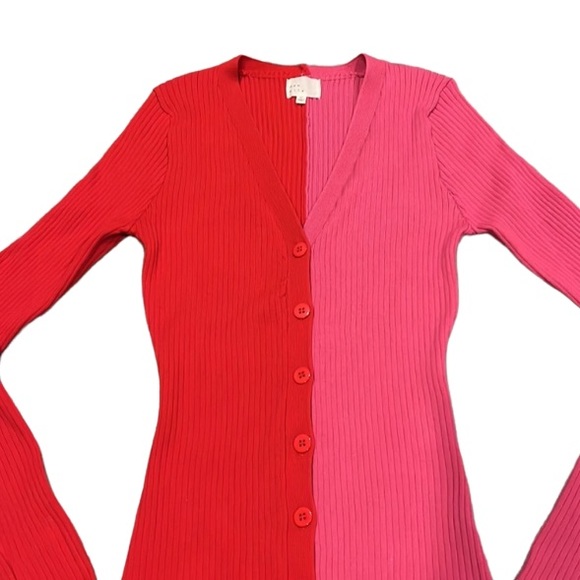 New NANETTE COLORBLOCKED MIDI DRESS IN RED - Picture 14 of 15